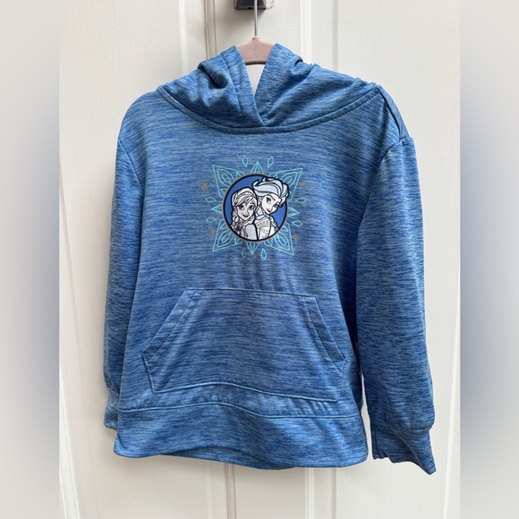 NWOT Disney Frozen 3T Girls Blue Elsa & Anna Hooded Sweatshirt - Picture 1 of 5